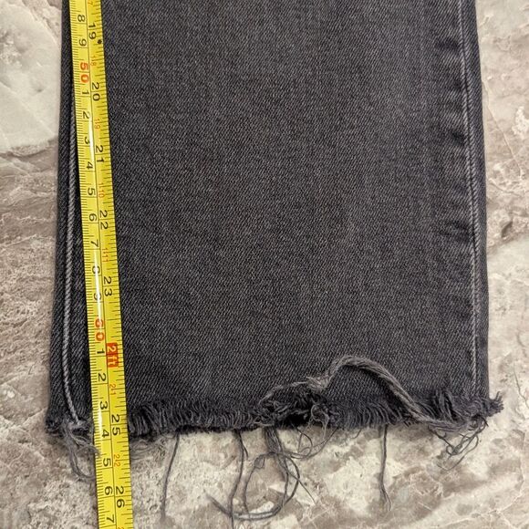 Aritzia Denim Forum Black Gray Arlo High Rise Straight Crop Button Fly 28L Jeans - Picture 4 of 13